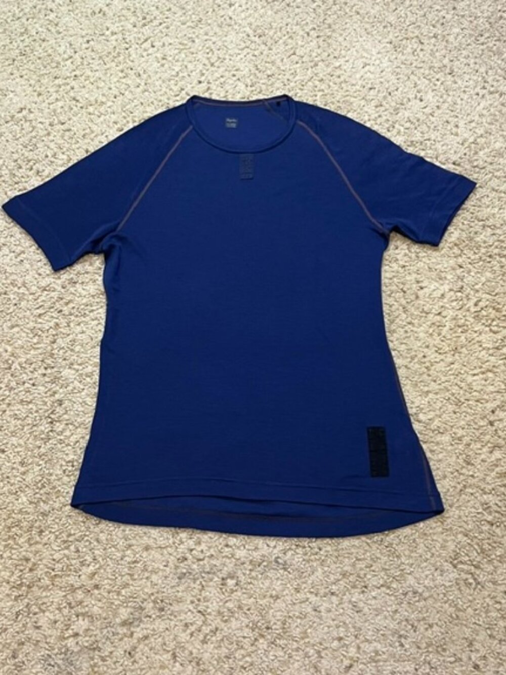 Rapha Men Navy Blue Merino Base Layer Short Sleeve Shirt Size XL Cycling Wool